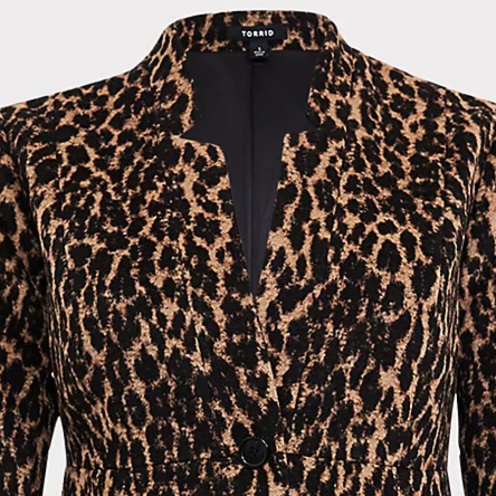 Torrid 5X Coat Car Jacket Leopard Winter Warm Wool Blend Midi Long Plus NWT - Picture 6 of 6